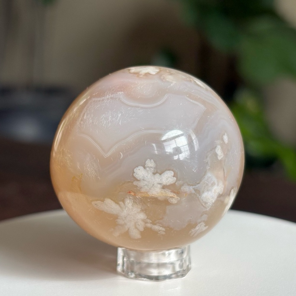 Flower Agate Crystal Egg Carving - Polished - Picture 13 of 17